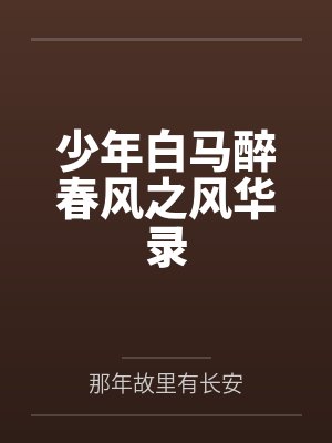 少年白马醉春风之风华录封面