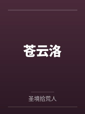 苍云洛封面