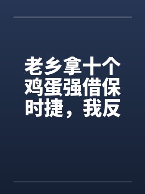 老乡拿十个鸡蛋强借保时捷,我反手送他吃牢饭封面