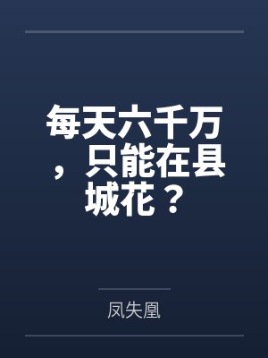 每天六千万,只能在县城花?封面