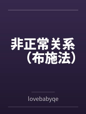 非正常关系（布施法）封面