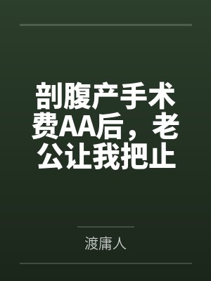 剖腹产手术费AA后，老公让我把止痛泵的钱也转他一半封面