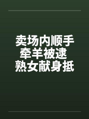 卖场内顺手牵羊被逮 熟女献身抵罪封面