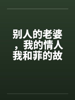 别人的老婆，我的情人我和菲的故事封面