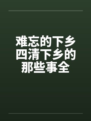 难忘的下乡四清下乡的那些事全封面
