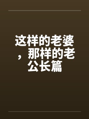 这样的老婆，那样的老公长篇封面