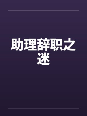 助理辞职之迷封面
