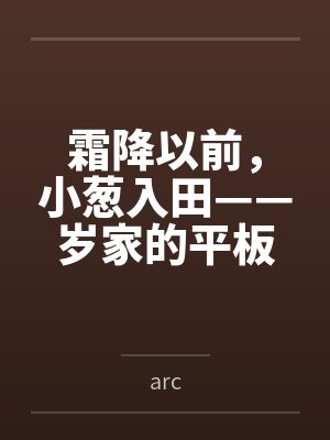 霜降以前,小葱入田——岁家的平板支撑训练封面