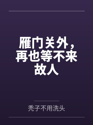 雁门关外，再也等不来故人封面